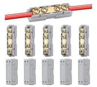 10PCS 10 AWG Quick Wiring Connector Kit, 60A 80A Rated Terminals with Brass Conductors and Fireproof ABS Housing for Stable Electrical Connection (80A)