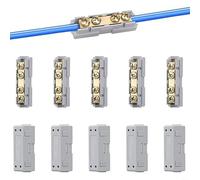 10PCS 10 AWG Wire Connector Kit, 60A 80A Rated Quick Connect Terminals with Brass and ABS Fireproof Housing for Electrical Wiring Projects (60A)
