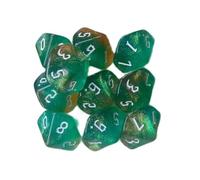 10Pcs 10 Sided Acrylic Dices Set Polyhedral Dices Glitters Colorful Table Game Dices Easy To Read Number Enduring Role Playing Game Dices Tabletop Game Accessories