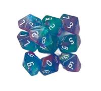 10Pcs 10 Sided Acrylic Dices Set Polyhedral Dices Glitters Colorful Table Game Dices Easy To Read Number Enduring MultiSided Acrylic Dices Game Supplies