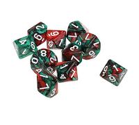 10pcs 10 Sided D10 Polyhedral Dice Double Color for DND RPG Coffee | Acrylic,10 pieces,16mm,double-color,for table games,RPG,education,school supplies,high,quality
