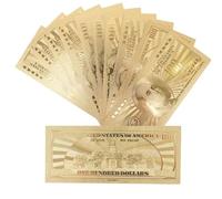 10pcs 100 Dollar Bills, $100 24K Leaf Bills for Notes Album Money Home Decoration Bring Abundance & Prosperity