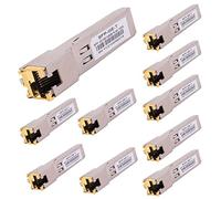 10PCS 1000BASE-T Gigabit SFP to RJ45 Copper Ethernet Modular Transceiver for Cisco,Meraki,Ubiquiti,D/TP Link,Supermicro,Netgear,Broadcom, 1.25G SFP-T CAT5E/CAT6 up to 100m Mikrotik S-RJ01