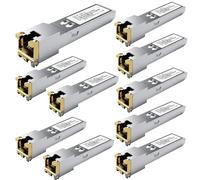 10PCS 1000Base-T Gigabit SFP to RJ45 Copper Ethernet Transceiver - Compatible with Cisco, Meraki, Ubiquiti, D-Link, TP-Link, Supermicro, Netgear, MikroTik S-RJ01, 1.25G SFP-T, up to 100m