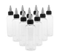 10pcs 100ml Plastic Squeeze Bottles with Twist Top Tip Applicator