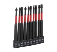 10Pcs 100mm Screwdriver Bits Set with 1/4" Hex Shank for Pz2 Pz3 T10 T20 T25 T30 Ph1 Ph2 Ph3 Drilling and Driving Tasks in Woodwork