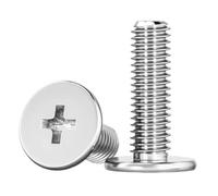 10pcs-100pcs M1.6 M2 M2.5 M3 M4 M5 M6 304 A2 Stainless Steel Ultra Thin Flat Wafer Head Screw Bolt Length=2-50mm(10mm,M5 10pcs)