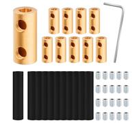 10pcs 10AWG Wire Connector Nut Kit, 60Amp Quick Circuit Terminal Electric Cable Splicing Connectors Brass 10 Gauge Wire Joiners Kit with Shrink Tubes and Screws for Household Appliances