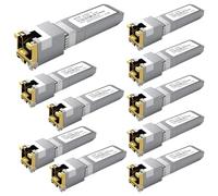 10PCS 10GBASE-T SFP+ RJ45 Copper Transceiver Module, Multi-Rate 1.25G/2.5G/5G/10G up to 30m - Compatible with TP-Link, Cisco SFP-10G-T-S, Ubiquiti UF-RJ45-10G, Netgear, Broadcom, Mikrotik and More