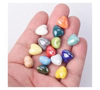10pcs 10mm 12mm Heart Shape Shiny Glossy Glazed Ceramic Porcelain Loose Beads Lot for Jewelry Making DIY Crafts for DIY Earring Bracelet Jewelry Making(Mixed Color,12mm-10pcs)