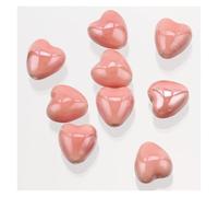 10pcs 10mm 12mm Heart Shape Shiny Glossy Glazed Ceramic Porcelain Loose Beads Lot for Jewelry Making DIY Crafts for DIY Earring Bracelet Jewelry Making(19-Pink,12mm-10pcs)