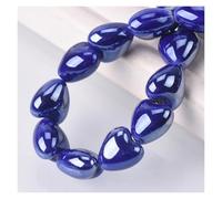 10pcs 10mm 12mm Heart Shape Shiny Glossy Glazed Ceramic Porcelain Loose Beads Lot for Jewelry Making DIY Crafts for DIY Earring Bracelet Jewelry Making(3- Blue,12mm-10pcs)