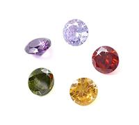 10Pcs 10mm Cubic Zirconia Stones Cabochons Colorful Faceted CZ Rhinestone Loose Beads Diamond Shaped Crystal Gems for DIY Ring Earring Necklace Jewelry Making Nail Art