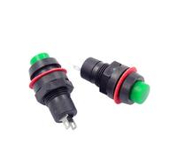 10PCS 10mm Round Miniature Button DS-211 Momentary/Self-Locking Push Switch 1A 250V AC Red Green(Green,Self-Locking)