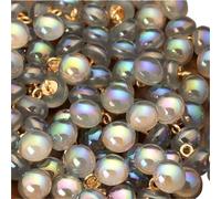 10pcs 10mm Shank Shine Button for Clothing Shirt Faux Pearl Bead Eye Ball Buttons Woman Decorative Mini Sewing DIY Cardigan(Color-06)