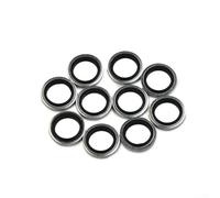 10pcs 10mm Washers for Front and Rear Brake Master Cylinders, Works with For Nissin Calipers, Steel & Rubber Material