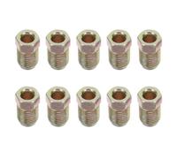10pcs 10mm X 1mm Brass Male Brake Line Nut 3/8-24 Unf Threads | Straight Male Design for Brake Pipe Unions, Suitable for Vintage Vehicles, Mechanic Shop Use