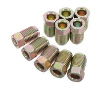 10pcs 10mm X 1mm Male Brake Line Joint Fittings with 3/8"-24 Unf Threads | Galvanized Steel Construction, Optimized Hydraulic Seal, Compact Design for Restoration and Garage Repairs