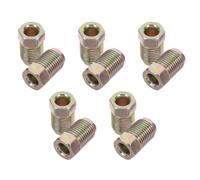 10pcs 10mm X 1mm Male Brake Pipe Fittings 3/8-24 Unf Threads Straight Nuts | Galvanized Steel and Brass Construction, Corrosion Resistant Design, for Vehicle Brake Tubes and Restoration Enthusiasts