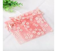 10pcs 10x14cm 13x18cm 16x23cm Light Colors Organza Bags Flower Printing Wedding Candy Packaging Drawstring Pouches Present Bag