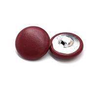 10Pcs 11/15/20/25/30mm Leather Covered Shank Buttons - Coat Windbreaker Clothing Sewing Buttons,Dark Red,15mm 10Pcs