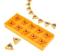 10Pcs 11IR A60 Golden Carbide Threading Inserts, Internal Thread Turning Tool Blades for Semi-Finishing and Finishing, Compatible with Boring Bars for Cast Iron and Steel Processing