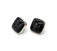 10Pcs 11mm Mini Square Shape Multicolor Silver Metal Buttons for Clothing Shirt Blouse Cuff Collar DIY Buttons,Black,11mm