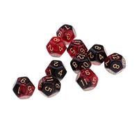 10Pcs 12-Sided Dice Set Polyhedron D12 RPG Tabletop Game Dice Black 18mm for D&D Wargames Board Games