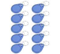 10PCS 125KHz RFID Key Fobs, Rewritable Proximity Id Card Token Tag Keypad Card for Door Entry Access Control System, Blue