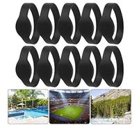 10pcs 125Khz RFID Wristband Silicone Bracelet IP68 Waterproof ID Card for Swimming Pool Sauna RoomBlack,Home Security Systems (Black)
