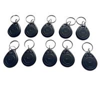 10PCS 125Khz Writable RFID Close Range Key T5577 Fob Label Rewritable RFID Keychain NFC Token Label for Copying/Cloning Cards (Black)