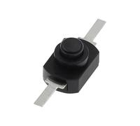 10PCS 1288BM Push Button Switch Black White Flashlight Switches Bent Feet Flat Foot 1288 BM 16340 1208YD ON-OFF(Black)