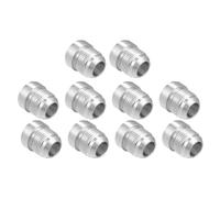 10PCS 12AN Male Weld-On Bung Hose Adapter Aluminum Silver | 33 x 30mm Size, 15mm Inner Diameter, Straight Design for Custom Fuel, Oil, Water and Air Line Connections