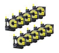 10Pcs 12mm 19mm Flexible Nylon Labels Black On White Yellow Label Tapes Compatible with Printer(10PK Black on Yellow)