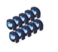 10PCS 12mm*4m Ribbon LT Label Tape Compatible With LT-100H LT-100T Plus Label Printer Black On White(10pcs)