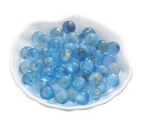 10Pcs 12mm Colorful Luminous Glass Ball Small Marbles Home Vase Fish Tank Decor DIY Handmade Materials Jewelry Accessories(Blue-no hole)