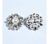 10PCS 12MM Fashion Chic Sparking Gold Silver Plating Alloy Buttons for Craft Clear Silver Rhinestone Button for Clothing-A79