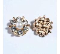 10PCS 12MM Fashion Chic Sparking Gold Silver Plating Alloy Buttons for Craft Clear Silver Rhinestone Button for Clothing-A77