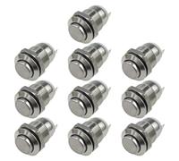 10PCS 12mm Momentary Push Button Switch 2 Pin Switches with 1NO Round High Head Universal Waterproof Power