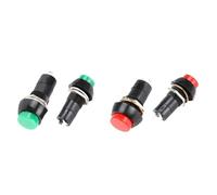 10Pcs 12mm PB-305B PBS-11B Reseting Non-locking 2pins Button Switch 250V/3A Roun Switch Red Green