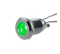10PCS 12MM Waterproof LED Metal Indicator 3/6/12V/24/110/230V Red Green Blue Yellow White(Vert,12MM-110-230V)