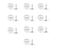10Pcs 12MM White No Sew Pearl Buttons Reusable Removable Decorative Pins Crafts Brooch Button for Shirt Dress Sweaters Shawl Decorations DIY Crafts