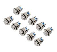 10Pcs 12V 16Mm Metal Push Button Switch Momentary Ip66 Waterproof For Circuit Control In Electromagnetic Starter And Contactor Relay