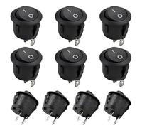 10Pcs 12v Awitch,Black KCD1-105 Round Toggle Rocker Switch,12v Light Switch