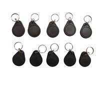 10PCS 13.56MHz RFID Keychain readable/writable KeyFobs Proximity Card Text MF 4K IC NFC Keychain tag Copier Card Access Control (Black)