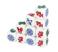 10pcs 14MM White Dice Set Plastic Rounded Dice Cubes Filled With Animal Fish Shrimp Crab For Board Games And Educational Learning Activities
