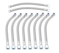 10pcs 14x1.5mm Flexible Metal Hose | Cast Steel Reinforced Pneumatic Hose for Compression Machine | High Pressure 28cm / 11in Replacement Hose | Sturdy & Easy to Install