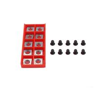 10pcs 14x14mm Carbide Inserts Square for Woodworking Spiral Planer Head, TCT Reversible Cutter with 30 Degree Angle, Compatible with T21348 M6*15 for Sc
