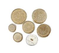 10Pcs 15/20/25/30mm Glitter Round Metal Buttons for Shirt Jacket Cardigan,Gold,20mm