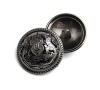 10Pcs 15/20/25mm European Vintage Sewing Buttons for Shirts Gold Silver Jacket Buttons Black Metal Buttons for Clothing,Black,25mm